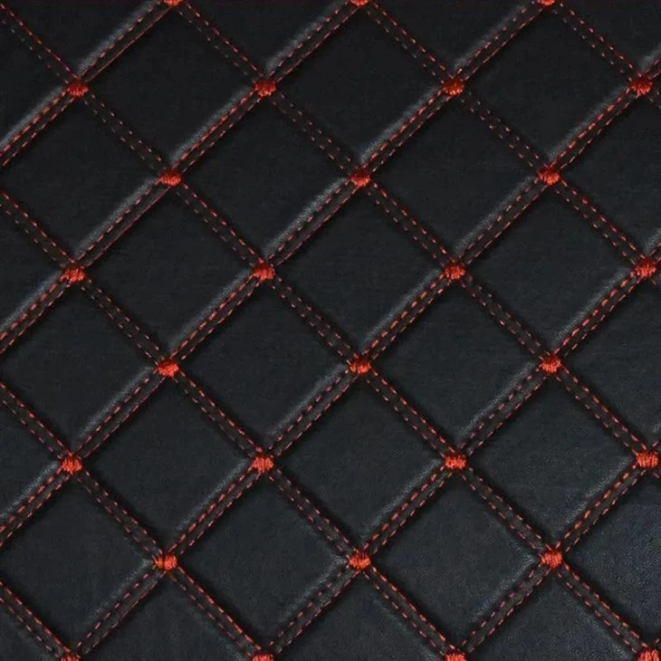 NEW Auto Interior Seat Cover Fabric Embroidery Faux Leather PVC Quilted Fabric For Car Mats